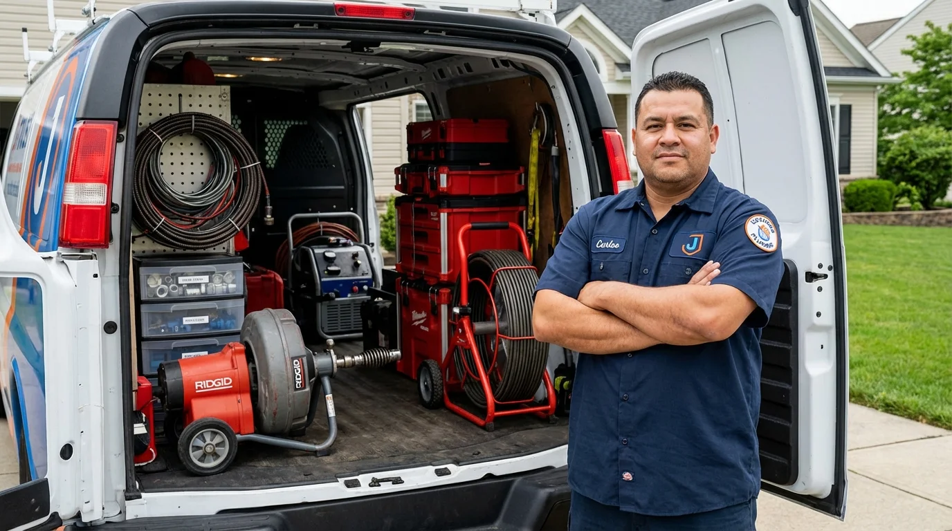 Professional drain cleaning equipment and Johns Plumbing LLC plumber in Cowarts