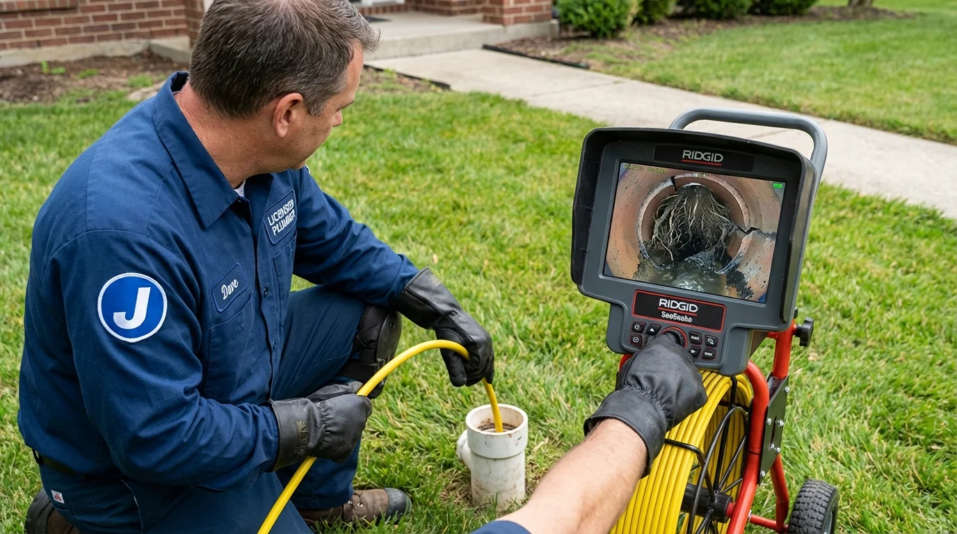 Sewer camera inspection being performed by Johns Plumbing LLC in Cowarts